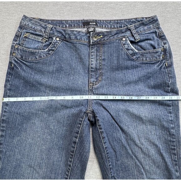 ana A New Approach Womens 16W Denim Jeans Bootcut Blue Button Flap Pockets - Picture 9 of 13